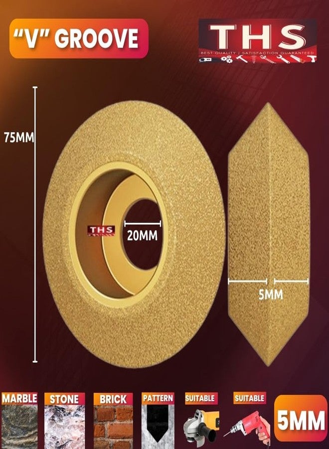 THS "V" Grove Marble Molding Blade 5MM Hand Grinding Wheel Polishing Wheel V Groove Edge Wet Grinding Tool for Ceramic for Stone for Granite for Marble - Image 2